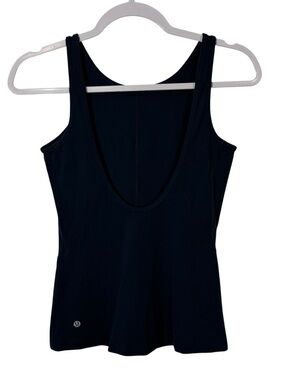 lululemon Back At It Again Scoop Neck Tank Top Dark Blue Activewear Workout